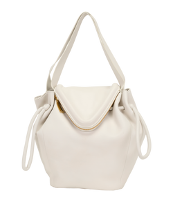 Beak Top Handle Bag, Leather, White, MII, DB, 2*